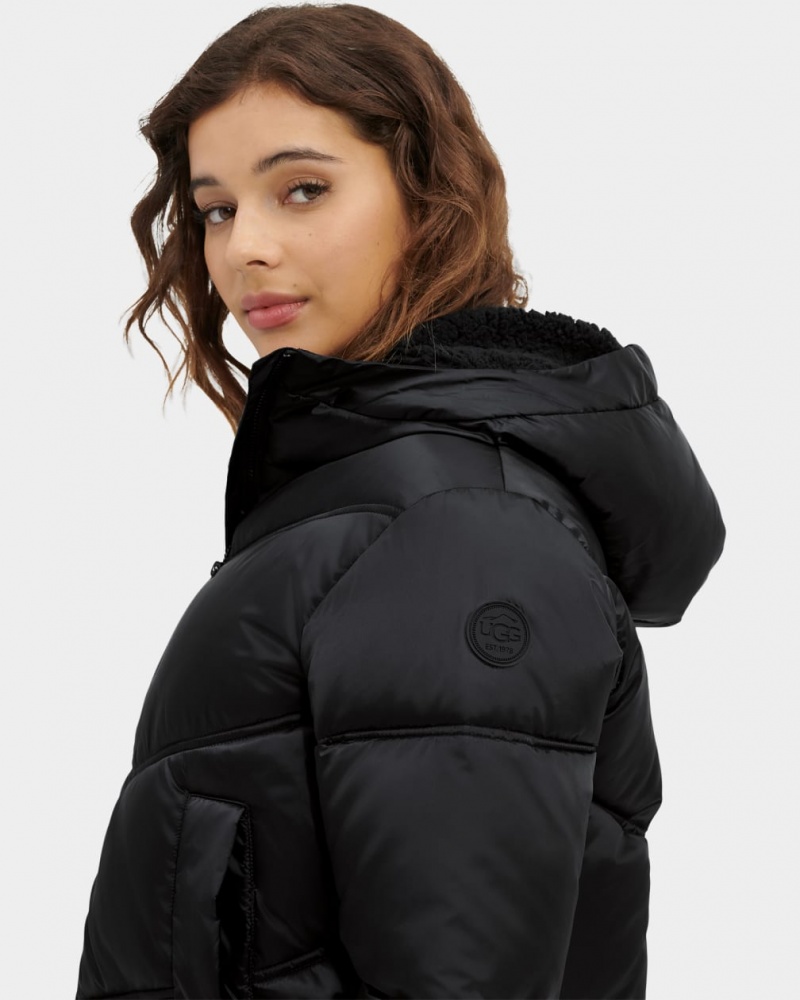 Geaca Ugg Ronney Cropped Puffer Dama Negrii | 2568GBXNS