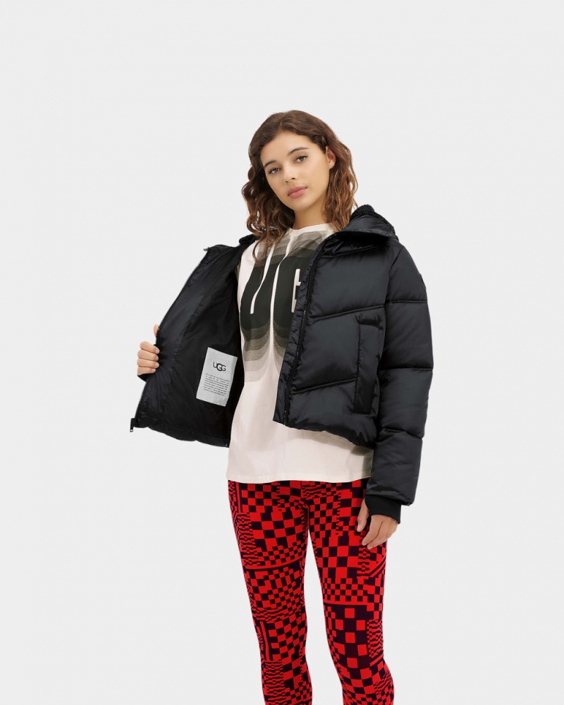 Geaca Ugg Ronney Cropped Puffer Dama Negrii | 2568GBXNS