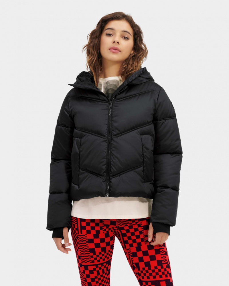 Geaca Ugg Ronney Cropped Puffer Dama Negrii | 2568GBXNS