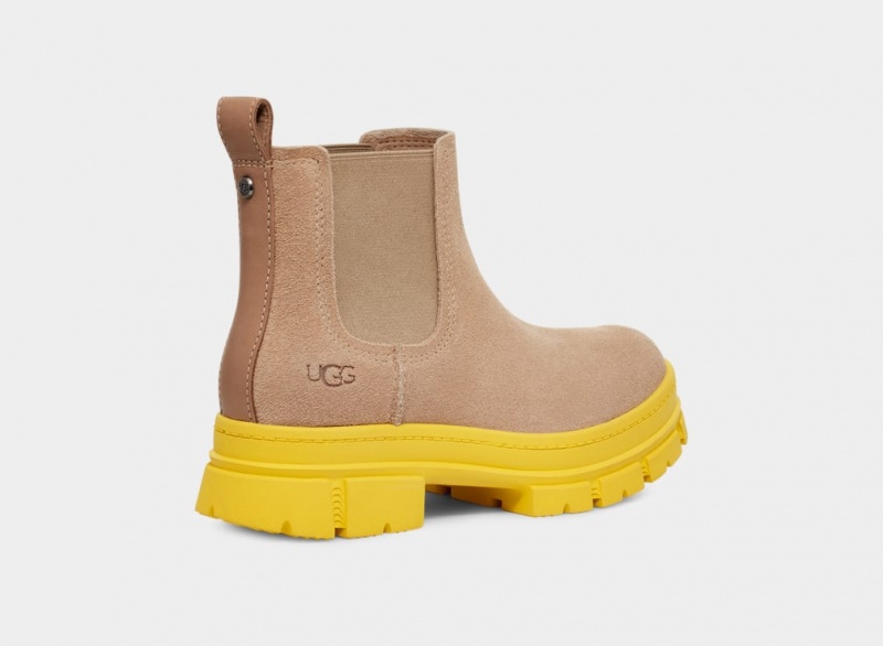 Ghete Chelsea Ugg Ashton Piele Intoarsa Dama Maro | 5901VUPDX