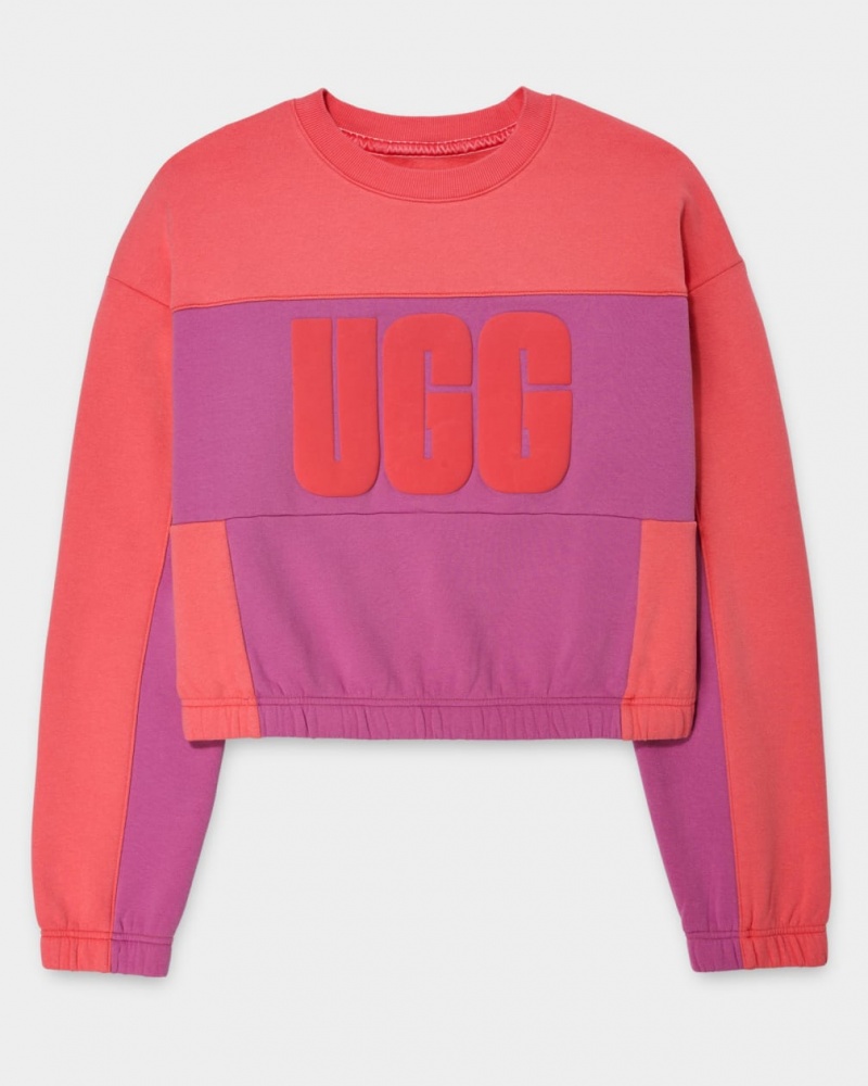 Hanorace Ugg Aryia Cropped Pullover Blocked Dama Corai | 4390TPZDR