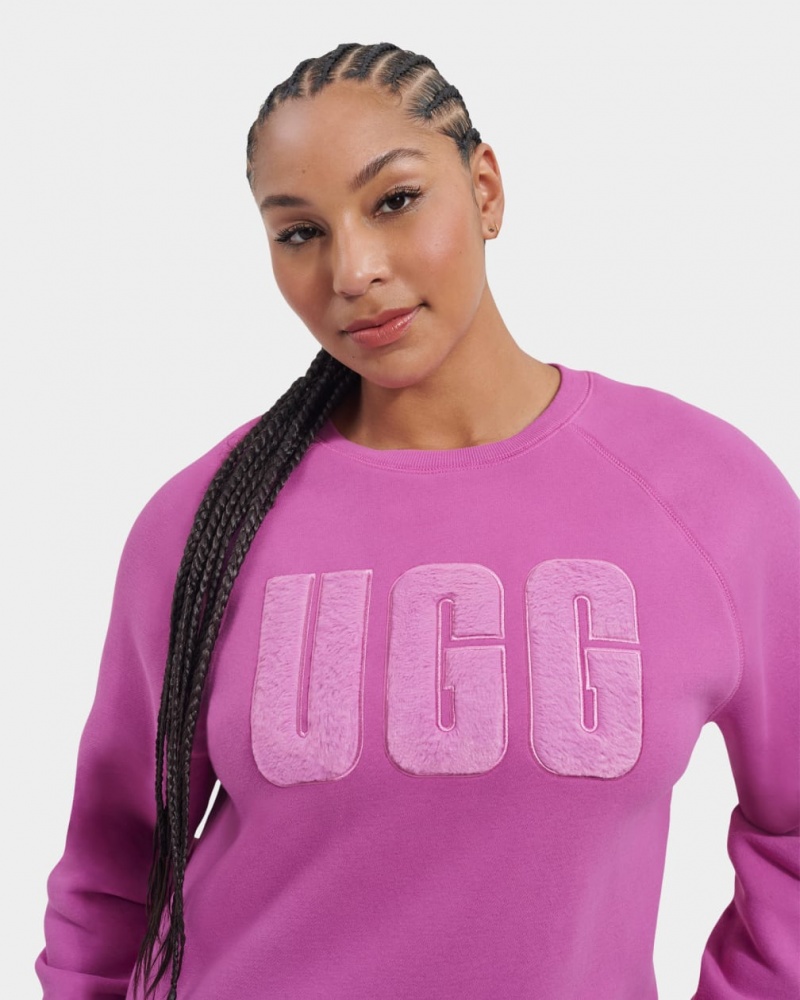 Hanorace Ugg Madeline Fuzzy Logo Crewneck Dama Roz | 1735IPBVK