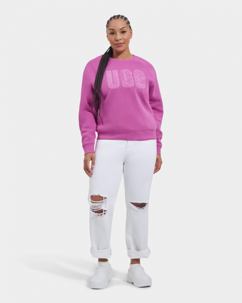 Hanorace Ugg Madeline Fuzzy Logo Crewneck Dama Roz | 1735IPBVK