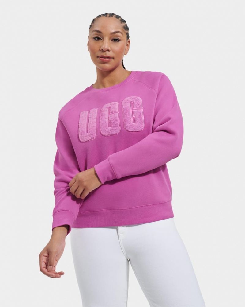 Hanorace Ugg Madeline Fuzzy Logo Crewneck Dama Roz | 1735IPBVK