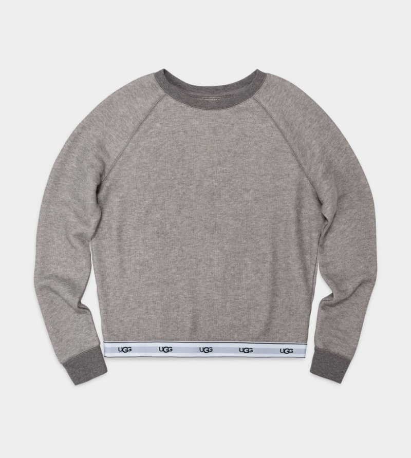 Hanorace Ugg Nena Crewneck Dama Gri | 0276VTMXQ