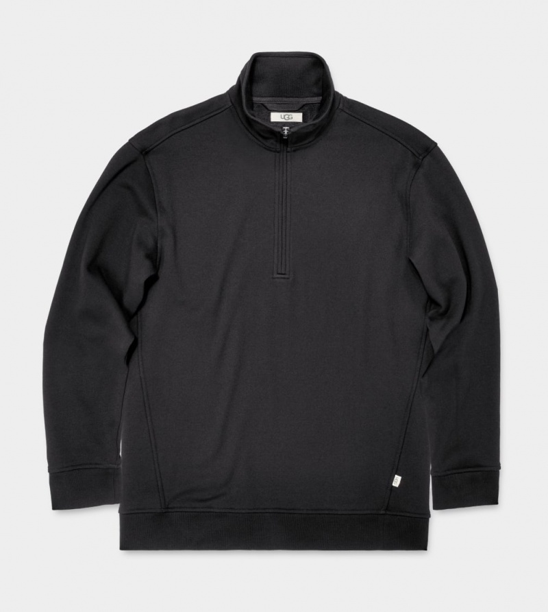 Hanorace Ugg Zeke Half Zip Pullover Barbati Negrii | 1603KIOAE