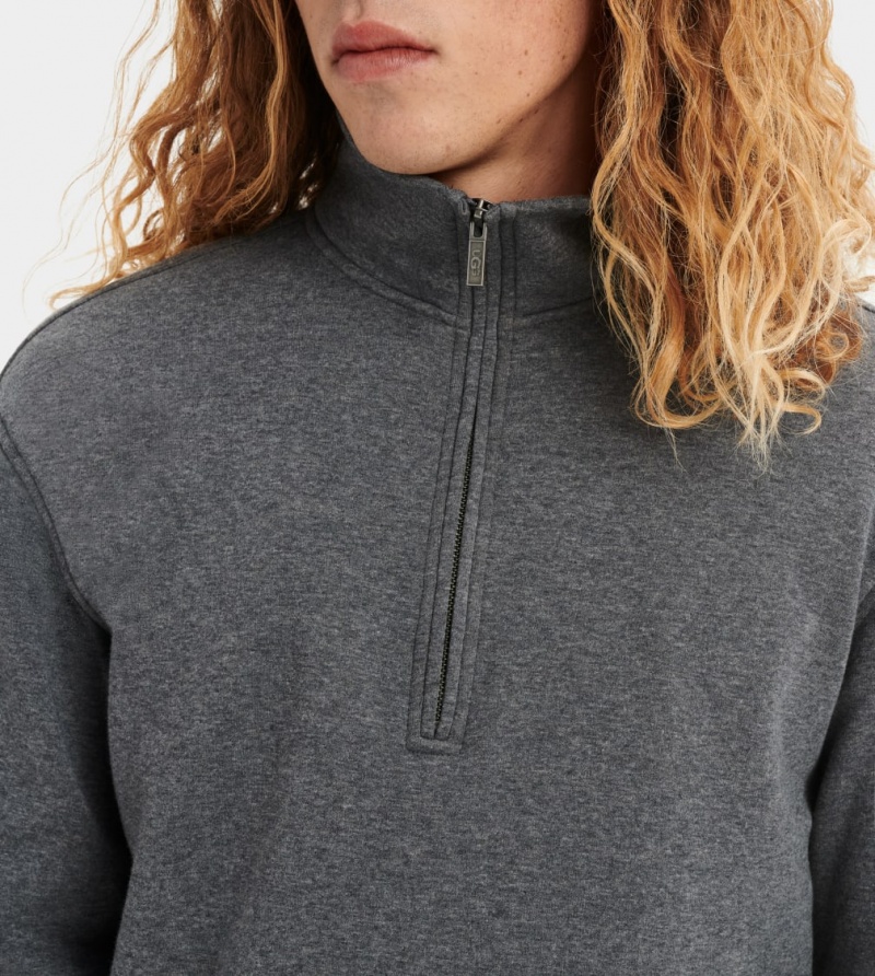 Hanorace Ugg Zeke Half Zip Pullover Barbati Gri | 0412DSBVI