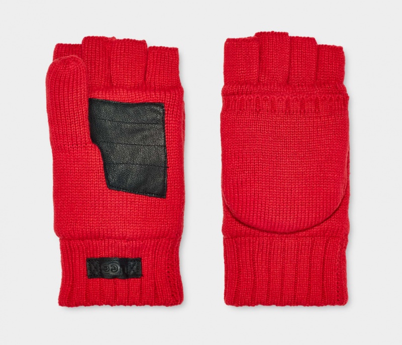 Manusi Ugg Knit Flip Mitten Barbati Rosii | 8027MLNWX