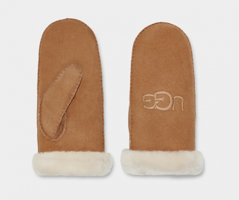 Manusi Ugg Shearling Embroider Mitten Dama Maro | 2546HPEZG