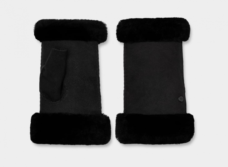 Manusi Ugg Sheepskin Fingerless Dama Negrii | 5349YRSFC