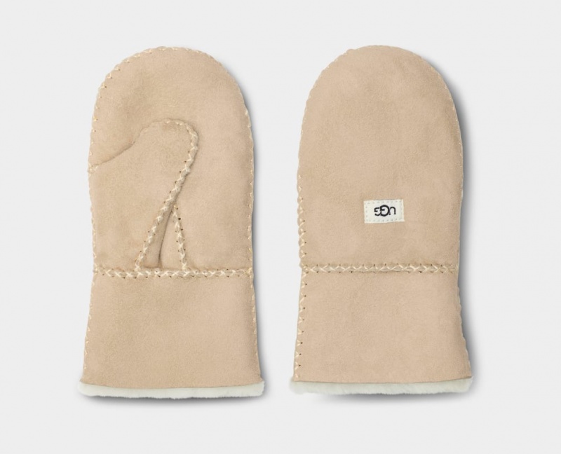 Manusi Ugg Sheepskin Mitten with Stitch Copii Maro | 9352ETJDF