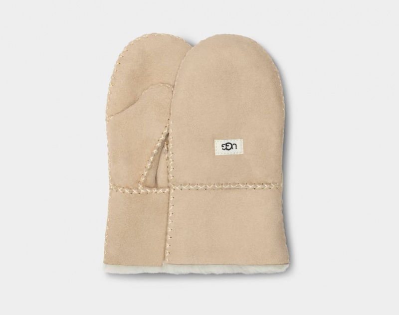 Manusi Ugg Sheepskin Mitten with Stitch Copii Maro | 9352ETJDF