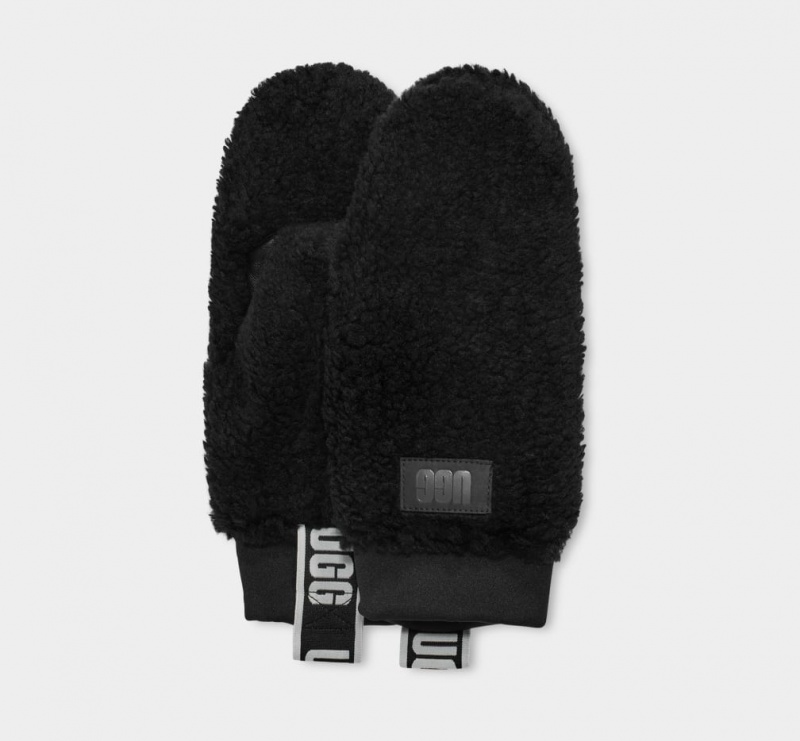 Manusi Ugg Sherpa Mitten W Logo Tape Dama Negrii | 2483JOGKA