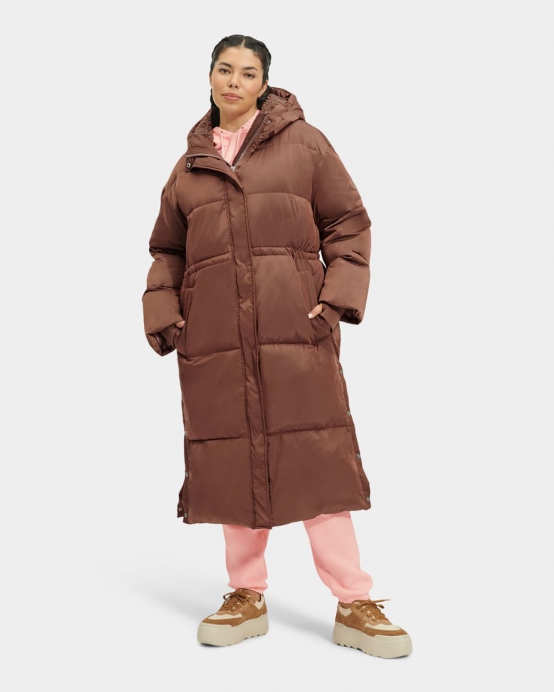 Paltoane Ugg Keeley Long Puffer Dama Maro Inchis | 0768MQHBV