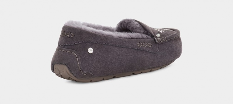 Papuci Ugg Ansley Blossom Dama Gri Inchis | 7615WHIEQ