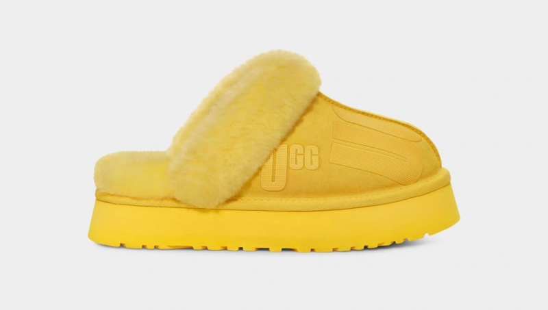 Papuci Ugg Disquette Scatter Grafice Dama Galbeni | 8974ODCWG