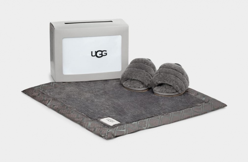 Papuci Ugg Fluff Yeah And Lovey Copii Gri | 3928BLOIP