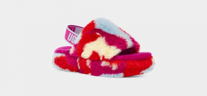 Papuci Ugg Fluff Yeah Camopop Copii Rosii | 6419HITJO