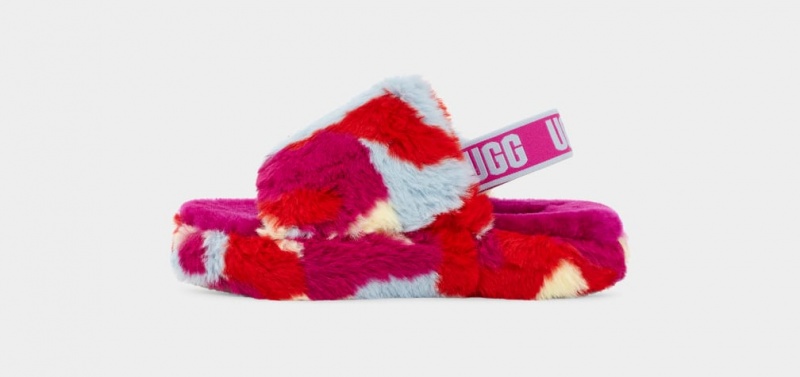 Papuci Ugg Fluff Yeah Camopop Copii Rosii | 6419HITJO