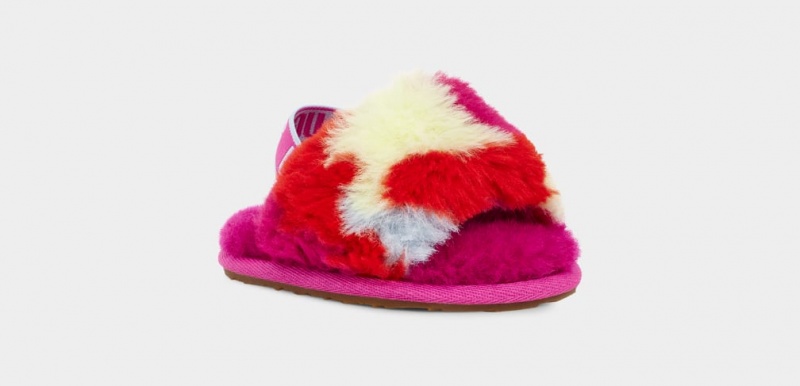 Papuci Ugg Fluff Yeah Camopop Copii Rosii | 0829MGSEY