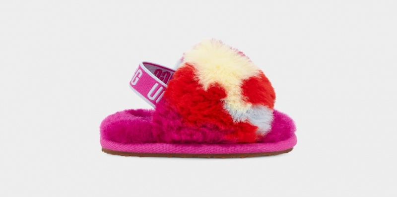 Papuci Ugg Fluff Yeah Camopop Copii Rosii | 0829MGSEY