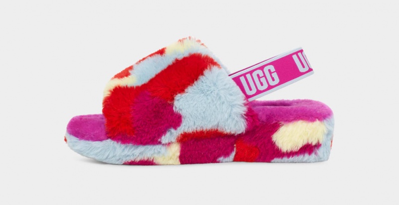 Papuci Ugg Fluff Yeah Camopop Dama Rosii | 1325XASHK