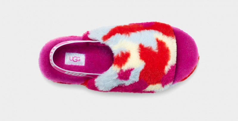 Papuci Ugg Fluff Yeah Camopop Dama Rosii | 1325XASHK