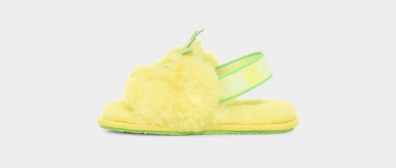 Papuci Ugg Fluff Yeah Pineapple Stuffie Copii Galbeni | 0571EKCRB