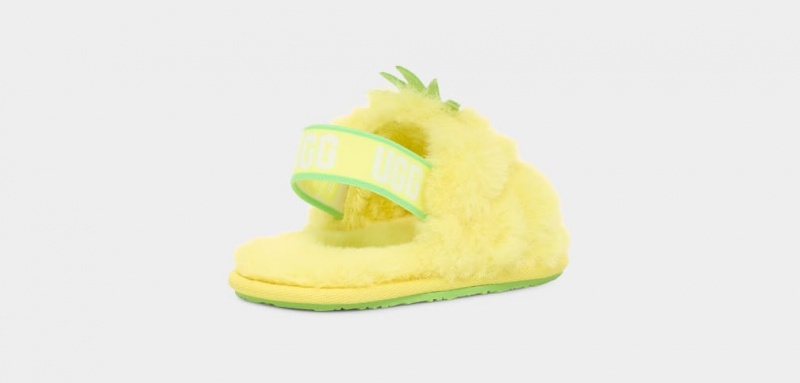 Papuci Ugg Fluff Yeah Pineapple Stuffie Copii Galbeni | 0571EKCRB