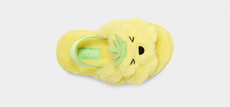 Papuci Ugg Fluff Yeah Pineapple Stuffie Copii Galbeni | 0571EKCRB