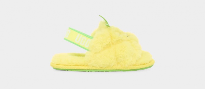 Papuci Ugg Fluff Yeah Pineapple Stuffie Copii Galbeni | 0571EKCRB