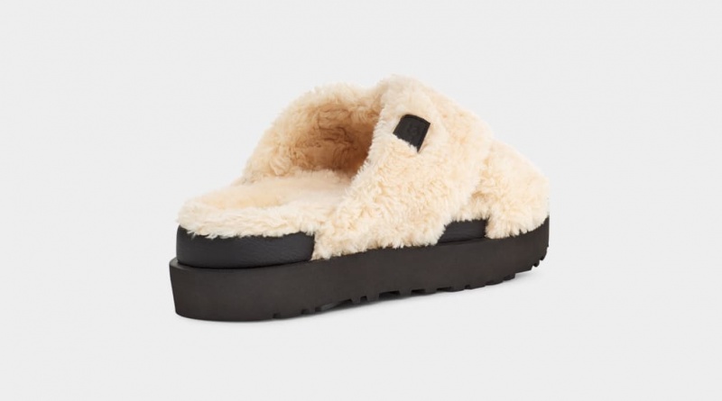 Papuci Ugg Fuzz Sugar Cross Dama Bej Negrii | 2054RQWKH