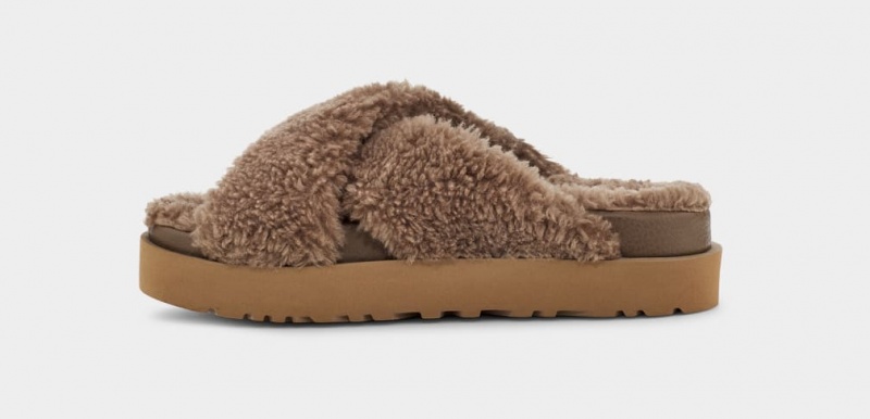 Papuci Ugg Fuzz Sugar Cross Dama Gri Inchis | 2368CSHTW