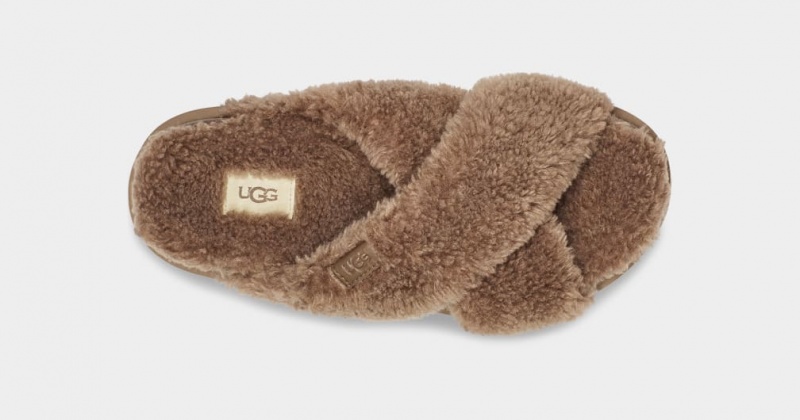 Papuci Ugg Fuzz Sugar Cross Dama Gri Inchis | 2368CSHTW