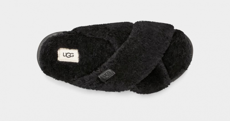 Papuci Ugg Fuzz Sugar Cross Dama Negrii | 8014RSEBO