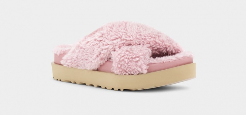 Papuci Ugg Fuzz Sugar Cross Dama Roz | 9312JRYOX