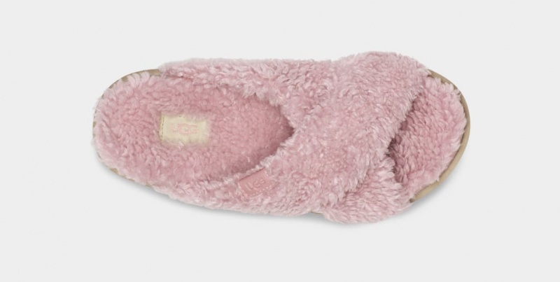 Papuci Ugg Fuzz Sugar Cross Dama Roz | 9312JRYOX