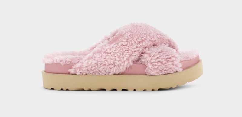 Papuci Ugg Fuzz Sugar Cross Dama Roz | 9312JRYOX