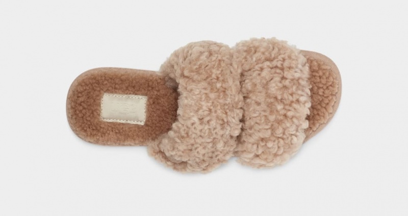 Papuci Ugg Maxi Curly Scuffetta Dama Maro | 5236RWMBJ