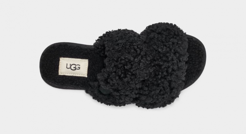 Papuci Ugg Maxi Curly Scuffetta Dama Negrii | 1809IDUHR