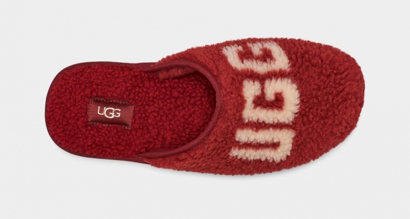 Papuci Ugg Scuff Curly Grafice Barbati Rosii Visinii | 6041KYBQM