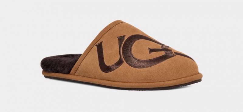 Papuci Ugg Scuff Logo II Barbati Maro | 2463VKWNE