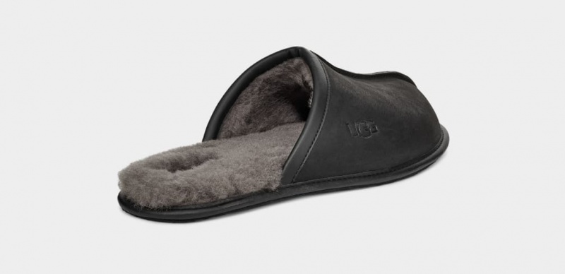 Papuci Ugg Scuff Piele Barbati Negrii | 0381MZJHV