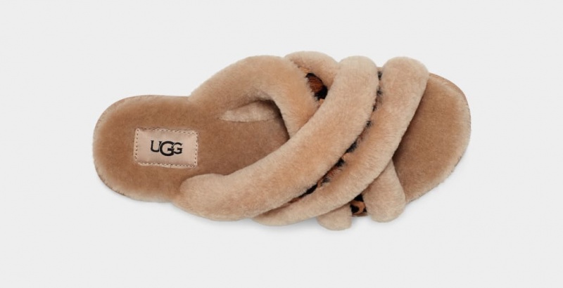 Papuci Ugg Scuffita Spotty Dama Bej | 6507BMIKC