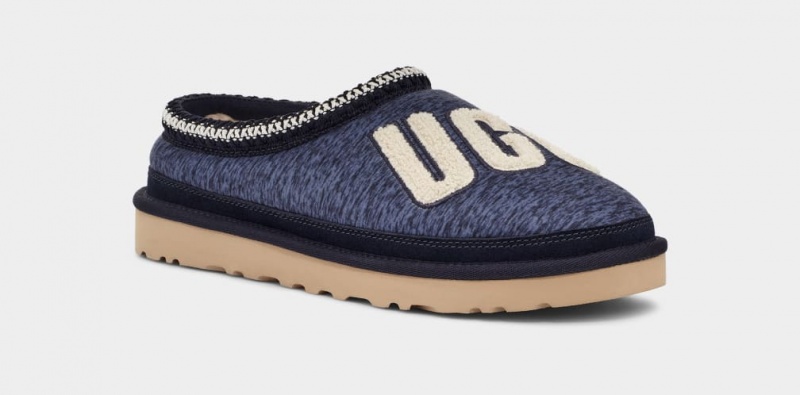 Papuci Ugg Tasman Fur Jersey Cozy Barbati Albastri Inchis | 0735LRGIT