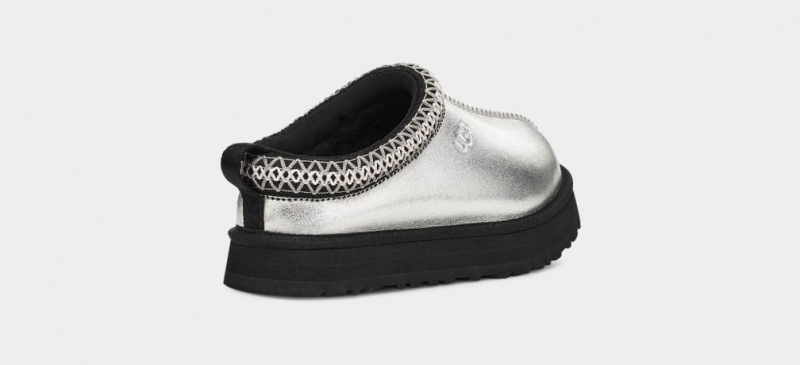 Papuci Ugg Tazz Piele Copii Argintii Metal | 5637CMQLF