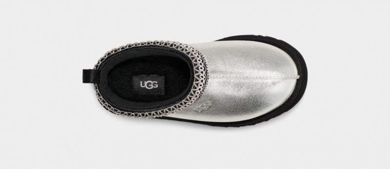 Papuci Ugg Tazz Piele Copii Argintii Metal | 5637CMQLF