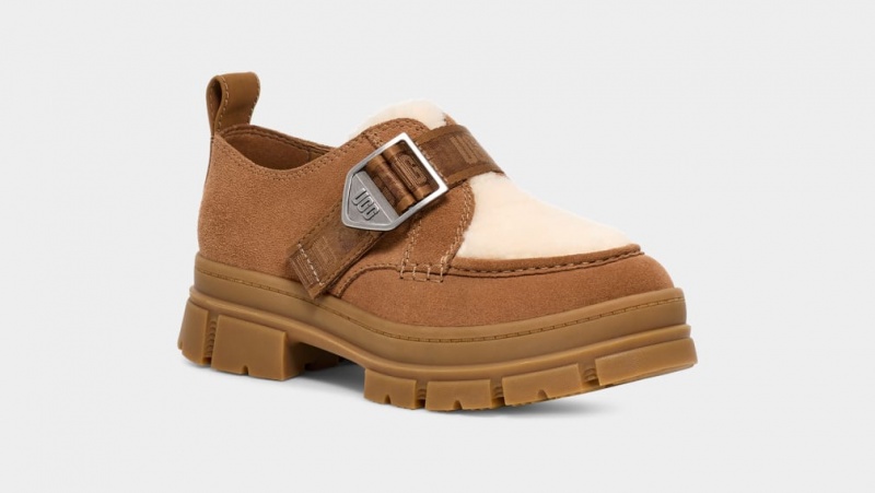 Saboti Ugg Ashton Piele Intoarsa Dama Maro | 3265ECOXT