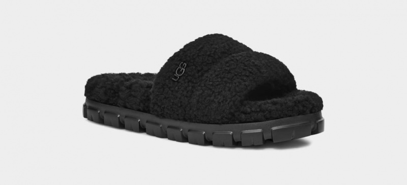 Slapi Ugg Cozetta Curly Dama Negrii | 8920KNHCS