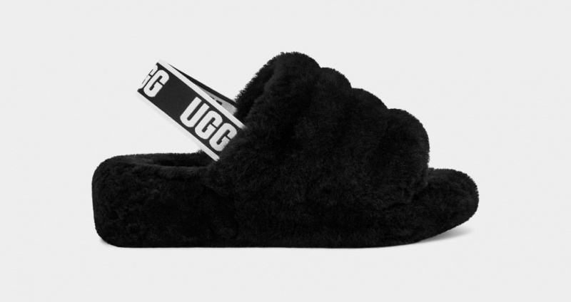 Slapi Ugg Fluff Yeah Dama Negrii | 7504YNAGV